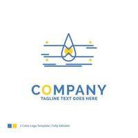 water. Monitoring. Clean. Safety. smart city Blue Yellow Business Logo template. Creative Design Template Place for Tagline. vector