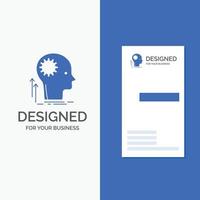 Business Logo for Mind. Creative. thinking. idea. brainstorming. Vertical Blue Business .Visiting Card template. vector