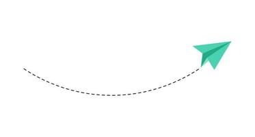 Dashed Line Paper Airplane Route vector