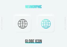 icono de globo neumorfico vector