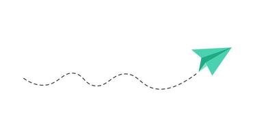 Dashed Line Paper Airplane Route vector