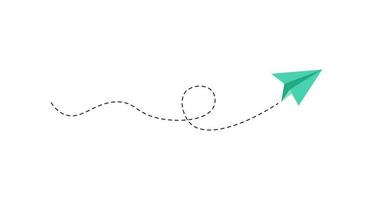 Dashed Line Paper Airplane Route vector