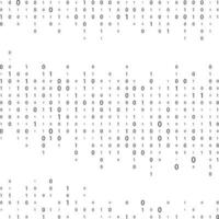 Binary code matrix. Black and white digital background with numbers on the screen. Data technologies. vector