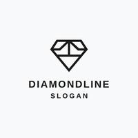 vector de icono de logotipo de geometría de arte de línea de diamante