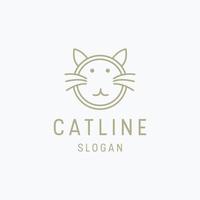 Cat logo icon flat design template vector