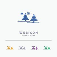 forest. camping. jungle. tree. pines 5 Color Glyph Web Icon Template isolated on white. Vector illustration