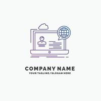 webinar. forum. online. seminar. website Purple Business Logo Template. Place for Tagline vector