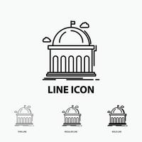 Library. school. education. learning. university Icon in Thin. Regular and Bold Line Style. Vector illustration