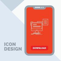 resume. storage. print. cv. document Line Icon in Mobile for Download Page vector