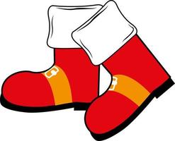 Santa's Christmas boots. New Year. On a white background. For your design. vector