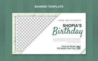 Birthday party invitation banner template vector