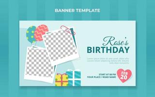 plantilla de banner de cumpleaños. adecuado para invitación de cumpleaños y evento de aniversario vector