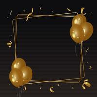 marco de fondo de celebración con globos dorados. Adecuado para celebraciones de cumpleaños, bodas y eventos de aniversario. vector