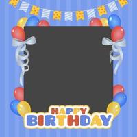 Empty photo frame for birthday celebration vector