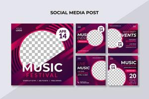 plantilla de publicación de redes sociales de festival de música vector