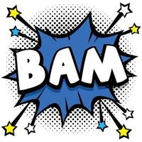 bam Pop art comic speech bubbles book sound effects vector