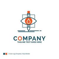 Ecology. monitoring. pollution. research. science Logo Design. Blue and Orange Brand Name Design. Place for Tagline. Business Logo template. vector