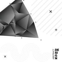 diseño de fondo de triángulo borroso de vector negro. fondo geométrico en estilo origami con degradado