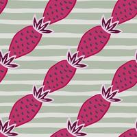 Fresas dibujadas a mano wallpaper.doodle patrón sin fisuras de fresa. telón de fondo de frutas. vector