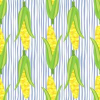 Corn plants seamless pattern. Corn cobs endless wallpaper. vector