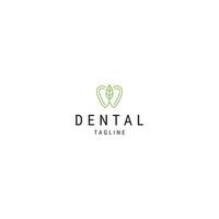 vector plano de plantilla de diseño de logotipo de línea dental