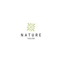 Nature flower line logo icon design template flat vector illustration