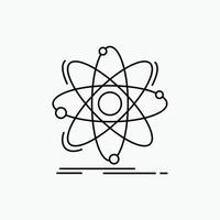 Atom. science. chemistry. Physics. nuclear Line Icon. Vector isolated illustration