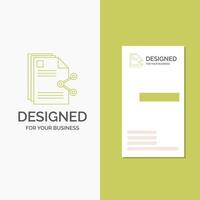 Business Logo for content. files. sharing. share. document. Vertical Green Business .Visiting Card template. Creative background vector illustration