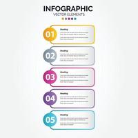 línea de tiempo 5 opciones infografía vertical para presentaciones flujo de trabajo diagrama de proceso informe de diagrama de flujo vector