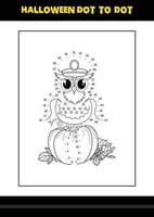 Halloween dot to dot coloring page for kids. Line art coloring page design for kids. vector