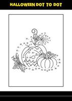 Halloween dot to dot coloring page for kids. Line art coloring page design for kids. vector