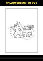 Halloween dot to dot coloring page for kids. Line art coloring page design for kids. vector