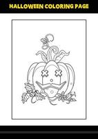 Halloween coloring page for kids. Line art coloring page design for kids. vector