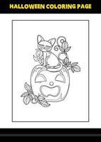 Halloween coloring page for kids. Line art coloring page design for kids. vector