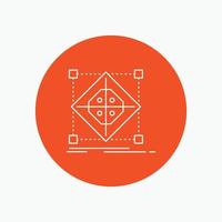 Architecture. cluster. grid. model. preparation White Line Icon in Circle background. vector icon illustration