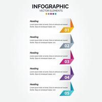 infografía vertical profesional de 5 opciones con procesos de icono 5 opciones vector