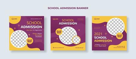 School admission social media post template. Suitable for junior and senior high school promotion banner vector