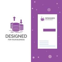 Business Logo for coins. finance. capital. gold. income. Vertical Purple Business .Visiting Card template. Creative background vector illustration