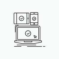 computer. devices. mobile. responsive. technology Line Icon. Vector isolated illustration