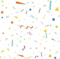 Colorful Confetti. Vector Festive Illustration of Falling Shiny Confetti Isolated on Transparent White Background. Holiday Decorative Tinsel Element for Design