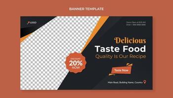 Food banner template for restaurant and cafe vector