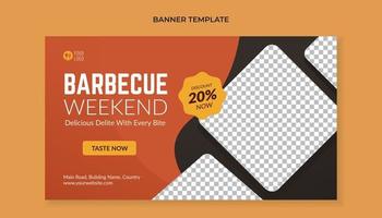 Barbecue weekend food banner template for restaurant and cafe vector