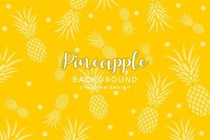 Yellow simple pineapple background with creative concept, vector illustration background