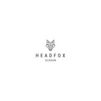 Head fox line logo icon design template flat vector