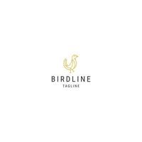 Bird line logo icon design template flat vector illustration