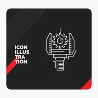 Red and Black Creative presentation Background for Automation. industry. machine. production. robotics Line Icon vector