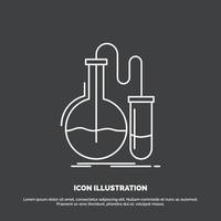 Analysis. chemistry. flask. research. test Icon. Line vector symbol for UI and UX. website or mobile application