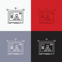interface. website. user. layout. design Icon Over Various Background. Line style design. designed for web and app. Eps 10 vector illustration
