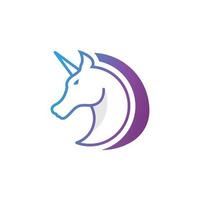 Ilustración de vector de icono de logotipo de unicornio