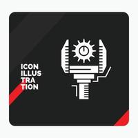 Red and Black Creative presentation Background for Automation. industry. machine. production. robotics Glyph Icon vector